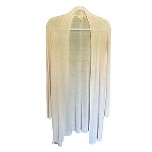 Eileen Fisher Organic Linen Blend Pale Pink Open Front Cardigan Womens Size L Lo